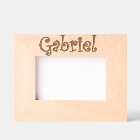 Cadre Photo à Poser "Gabriel" – Cadeau nouveau né レーザー彫刻フレーム (正面)