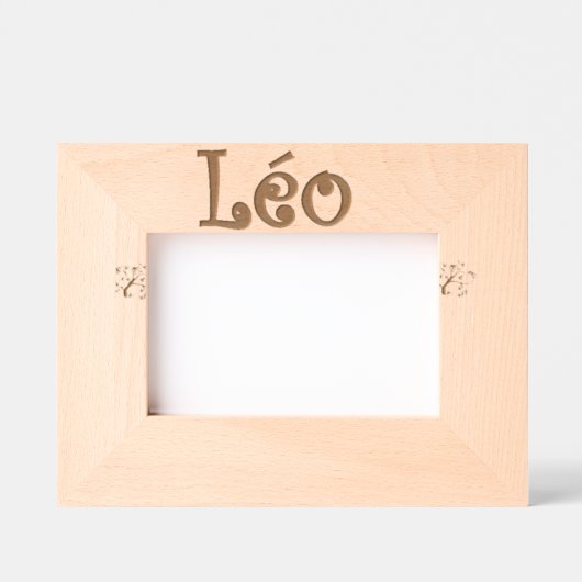 Cadre Photo à Poser "Leo" – Cadeau nouveau né レーザー彫刻フレーム (正面)