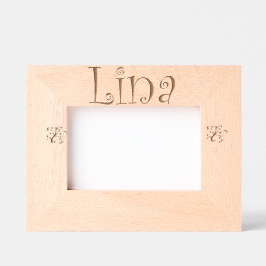 Cadre Photo à Poser "Lina" – Cadeau nouveau né レーザー彫刻フレーム (正面)