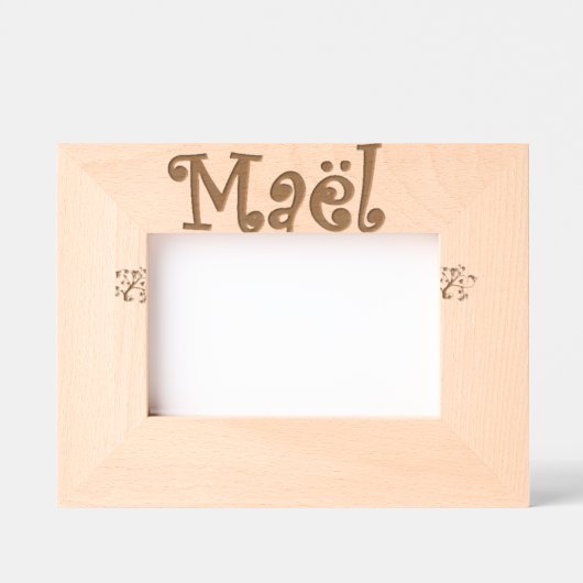 Cadre Photo à Poser "Maël" – Cadeau nouveau né レーザー彫刻フレーム (正面)