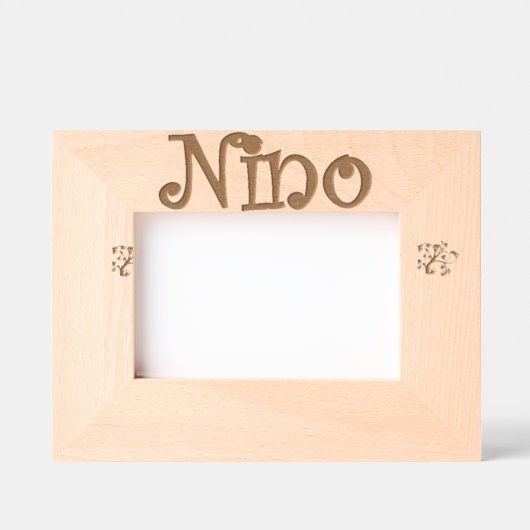 Cadre Photo à Poser "Nino" – Cadeau nouveau né レーザー彫刻フレーム (正面)