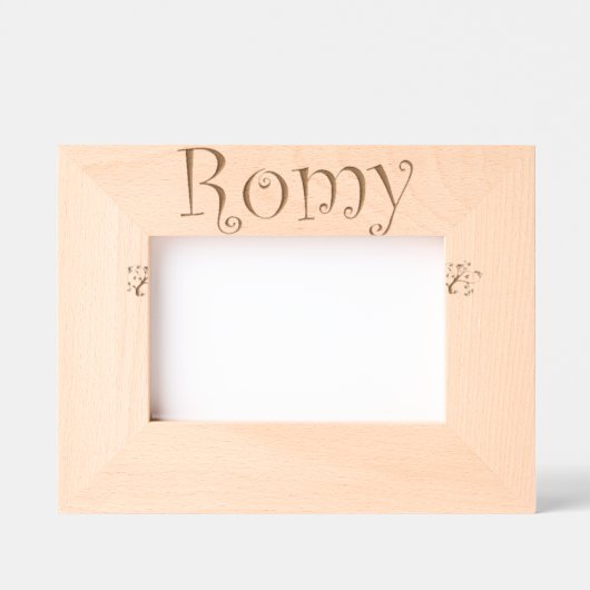 Cadre Photo à Poser "Romy" – Cadeau nouveau né レーザー彫刻フレーム (正面)