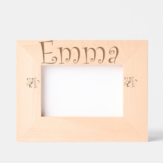 Cadre Photo Bébé "Emma" – Style Trendy pour Cadeau レーザー彫刻フレーム (正面)