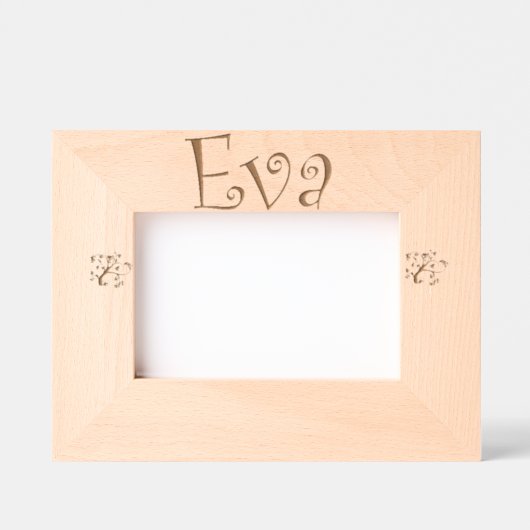 Cadre Photo Naissance Eva – Cadeau Nouveau né レーザー彫刻フレーム (正面)