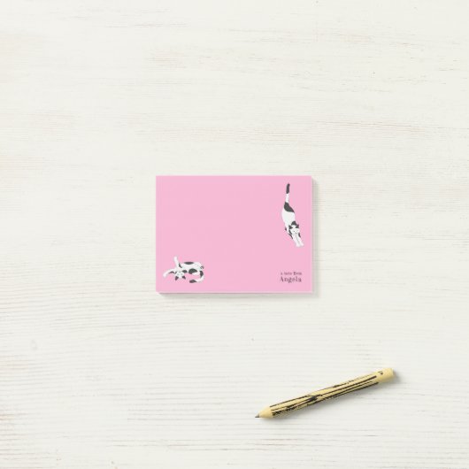 cadstudiosのピンクの猫 ポストイット (デスク上)