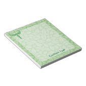 Caduceusと葉バックグラウンドメモ帳 ノートパッド (アングル)