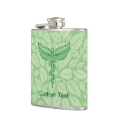 Caduceusと離れ背景フラスコ フラスク (左)