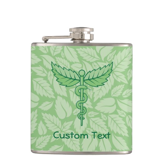 Caduceusと離れ背景フラスコ フラスク (正面)