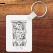 CADUCEUSアルミニウム長方形キーチェーン キーホルダー (裏面)