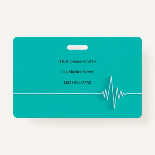 CaduceusハートビートメディカルフォトID バッジ (裏面)