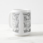 CADUCEUS背の高い白いマグカップ コーヒーマグカップ (正面左)