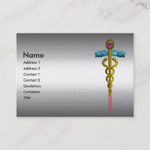 CADUCEUS,プラチナ鮮やかメタリック,アメジスト,金ゴールド 名刺