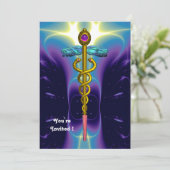 CADUCEUS、金ゴールドブライトブルー、紫アメジスト 招待状 (スタンド正面)