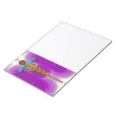 CADUCEUS、金ゴールド鮮やかアメジスト紫ピンク、白 ノートパッド (アングル)