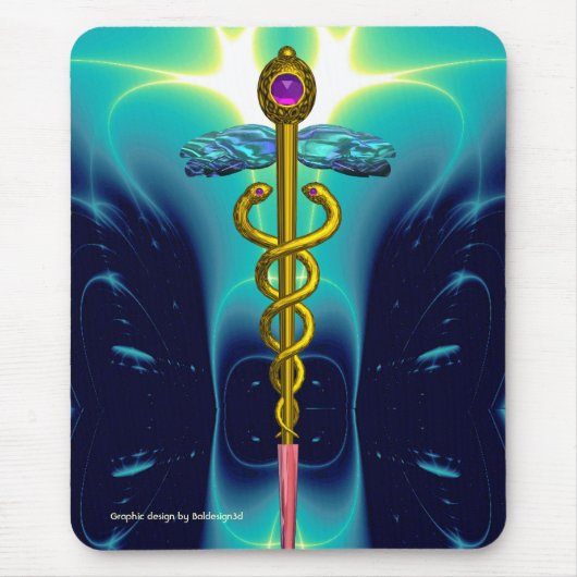 CADUCEUS、金ゴールド鮮やかアメート マウスパッド (正面)