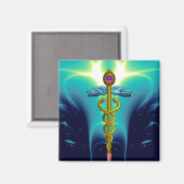 CADUCEUS、金ゴールド鮮やかアメート マグネット (正面/裏面)