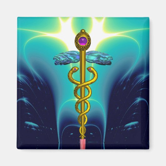 CADUCEUS、金ゴールド鮮やかアメート マグネット (正面)