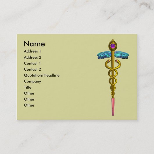 CADUCEUS、金色のアメジスト輝く 名刺 (正面)
