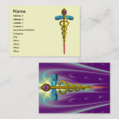 CADUCEUS、金色の輝きアメジスト 名刺 (正面/裏面)