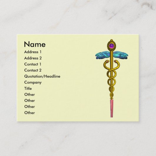 CADUCEUS、金色の輝きアメジスト 名刺 (正面)