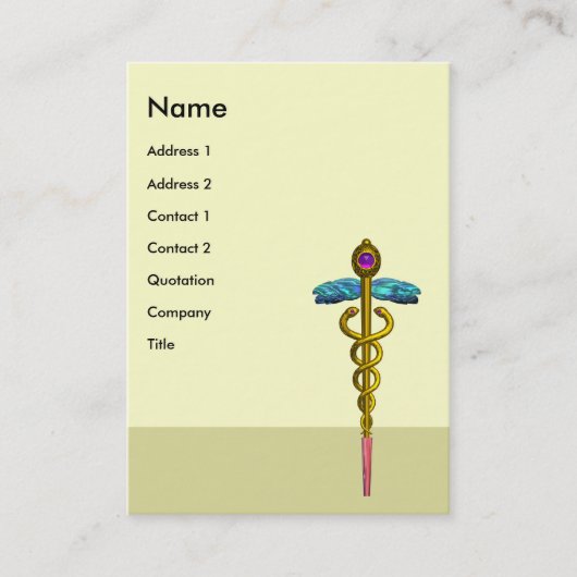 CADUCEUS、金色の輝きアメジスト 名刺 (正面)