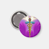 CADUCEUS 、鮮やか金ゴールドアメジスト マグネット (正面/裏面)