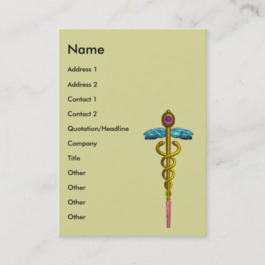 CADUCEUS、鮮やか金ゴールドアメジスト 名刺 (正面)