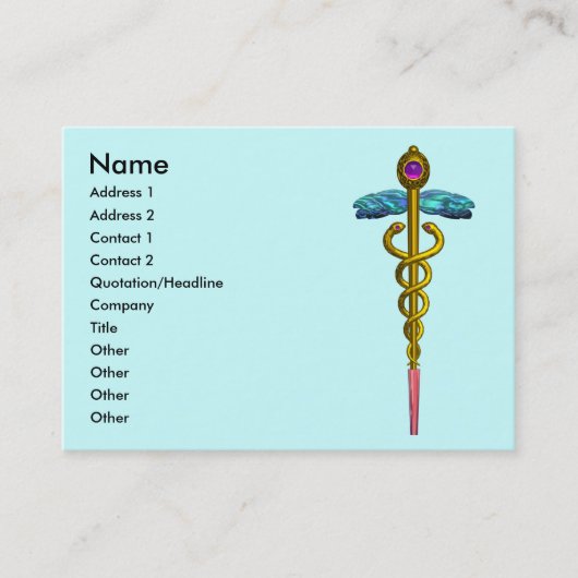 CADUCEUS、鮮やか金ゴールドアメジスト 名刺 (正面)