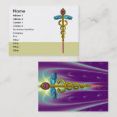 CADUCEUS、鮮やか金ゴールドアメジスト 名刺 (正面/裏面)