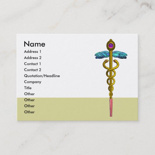 CADUCEUS、鮮やか金ゴールドアメジスト 名刺 (正面)