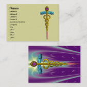 CADUCEUS、鮮やか金ゴールドアメジスト 名刺 (正面/裏面)