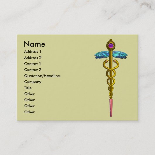 CADUCEUS、鮮やか金ゴールドアメジスト 名刺 (正面)