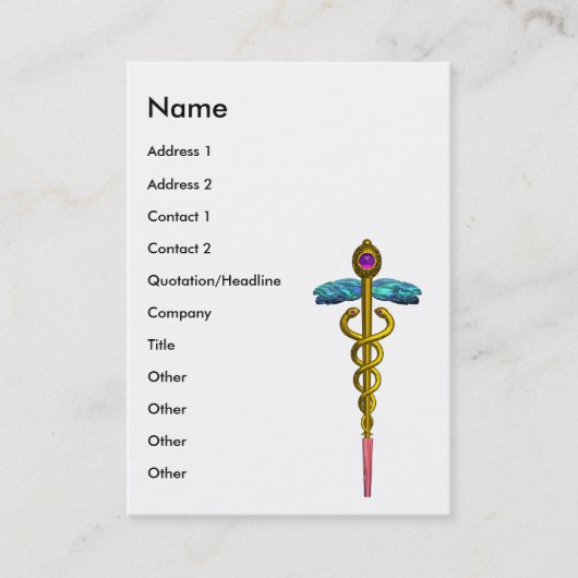 CADUCEUS、鮮やか金ゴールドアメジスト 名刺 (正面)