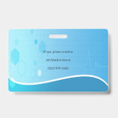 Caduceus Blue医療ハートビートフォトID バッジ (裏面)