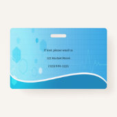 Caduceus Blue医療ハートビートフォトID バッジ (裏面)