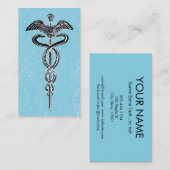 Caduceus Business Cards - Nurse Blue Medical 名刺 (正面/裏面)