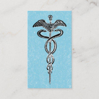 Caduceus Business Cards - Nurse Blue Medical 名刺