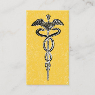Caduceus Business Cards - Nurse Medical Yellow 名刺