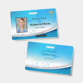 Caduceus Cross医療写真ID バッジ (Front & Back)