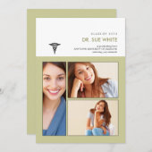 Caduceus Medical Graduationの枠に入っている 招待状 (正面/裏面)