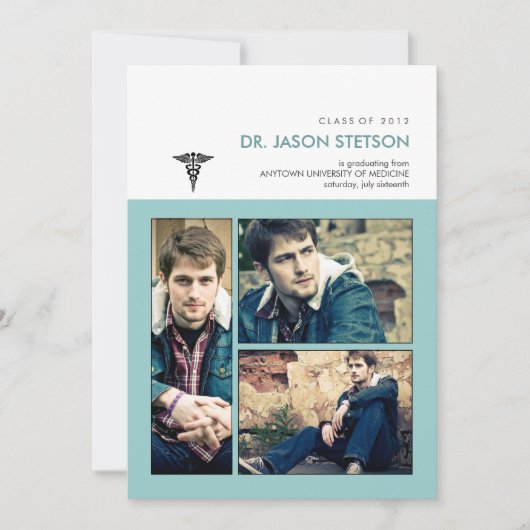 Caduceus Medical Graduationの枠に入っている 招待状 (正面)