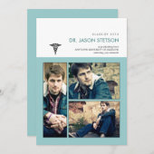 Caduceus Medical Graduationの枠に入っている 招待状 (正面/裏面)