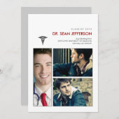 Caduceus Medical Graduationの枠に入っている 招待状 (正面/裏面)