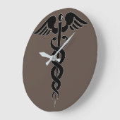 Caduceus-Medical-Symbol-Medical-Logo ラージ壁時計 (傾斜)