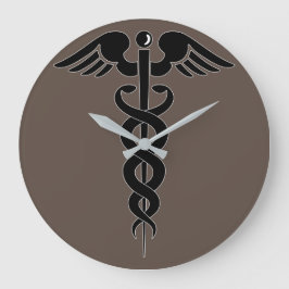 Caduceus-Medical-Symbol-Medical-Logo ラージ壁時計