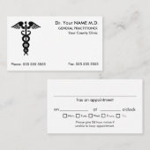 Caduceus White Appointment博士 名刺 (正面/裏面)