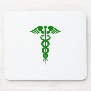 Cadueus Medical Symbol Green(カデュース医療記号緑) マウスパッド