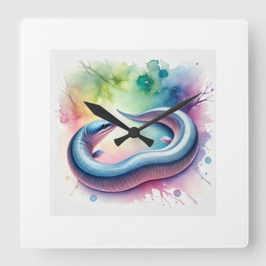 Caecilian Serenity 260824AREF138 - Watercolor スクエア壁時計 (正面)