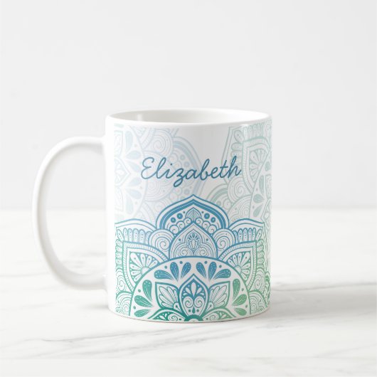Caelum Mandala 11 oz. Personalized Mug コーヒーマグカップ (左)