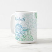 Caelum Mandala 15 oz. Personalized Mug コーヒーマグカップ (正面左)